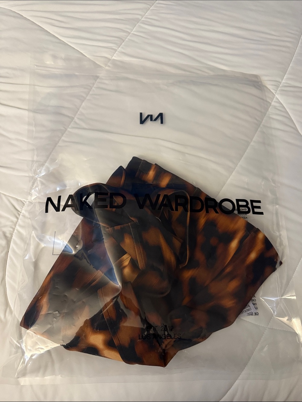 naked wardrobe Leopard Print Square Neck Mini Dress - Black & Brown - Picture 4 of 5